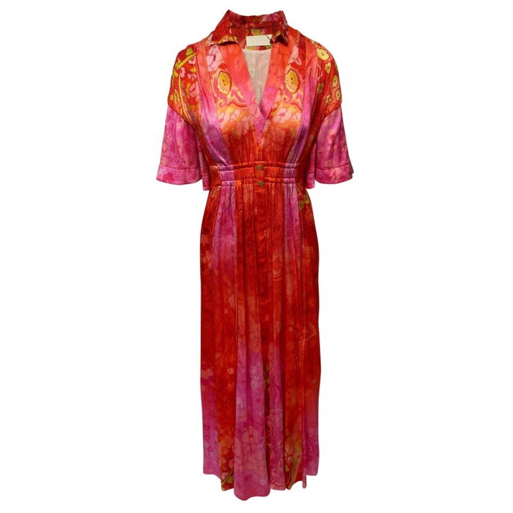 Peter Pilotto Floral-Print Dress in Multicolor Silk